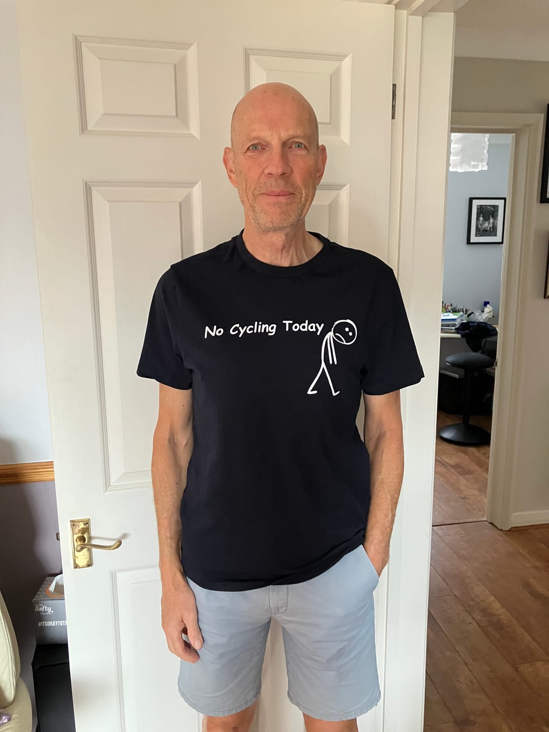 Customer photo review of No Cycling Today T Shirt