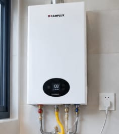 Customer photo review of Camplux Climatech 3 Indoor Gas Tankless Water Heater 82,000 BTU