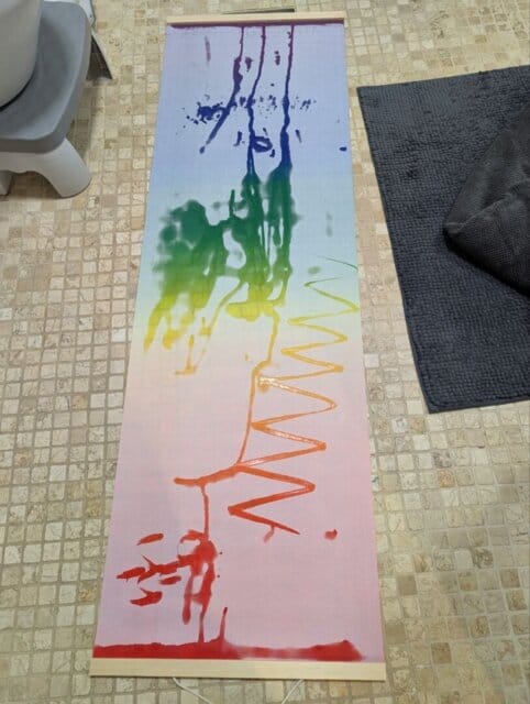Customer photo review of Magic Drew Colorful Reusable Water Writing Cloth [FREE Water Cup + Brush]