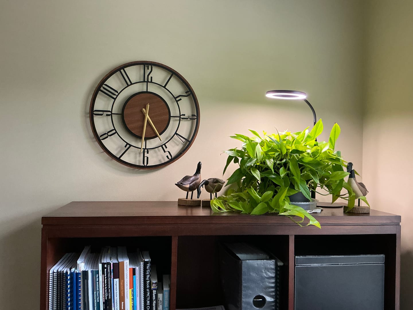 Customer photo review of Wood and Metal Frame Wall Clock
