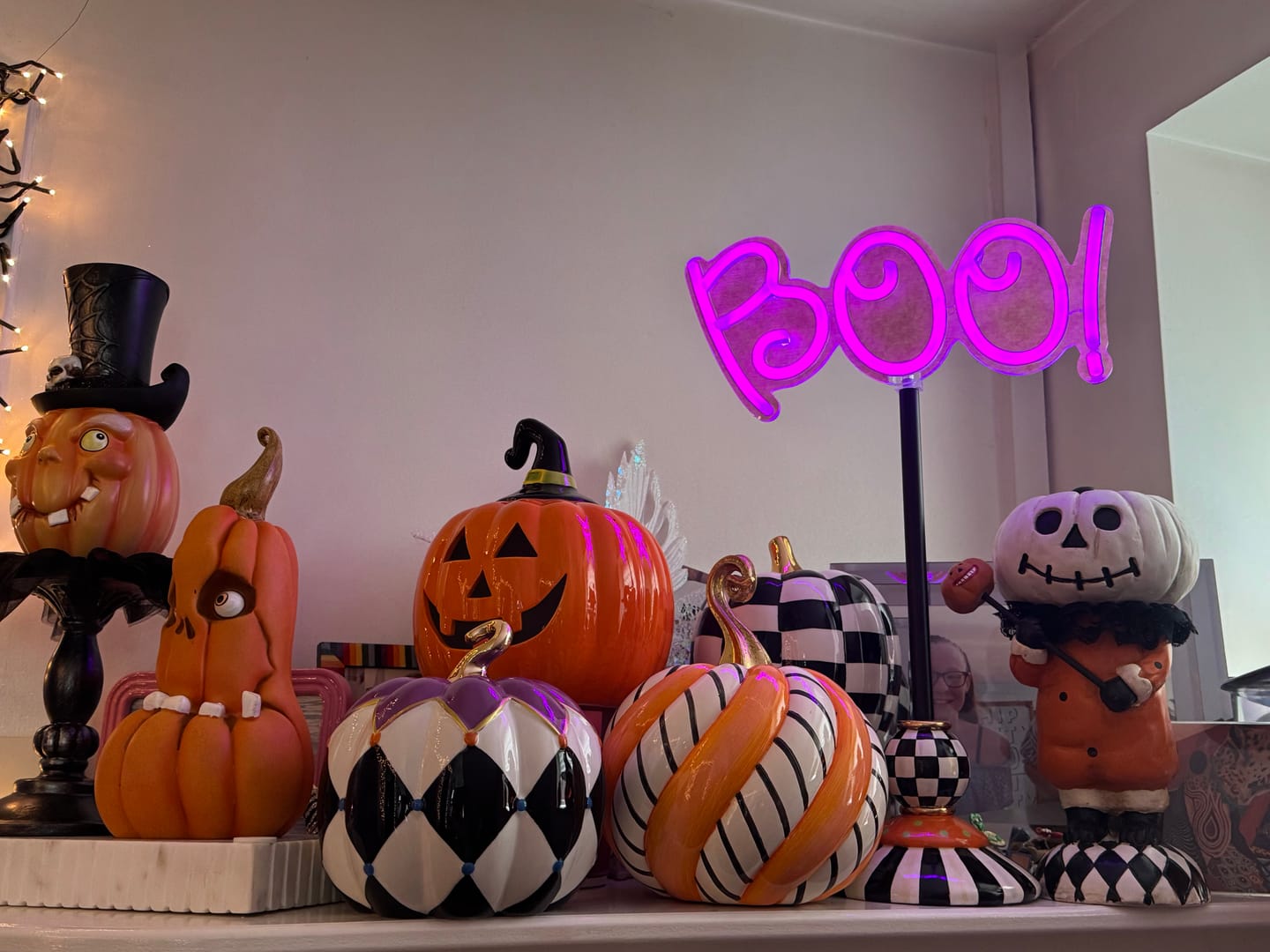 Customer photo review of Trick or Treat Candy Swirl Medium Pumpkin - MacKenzie-Childs Halloween decoration