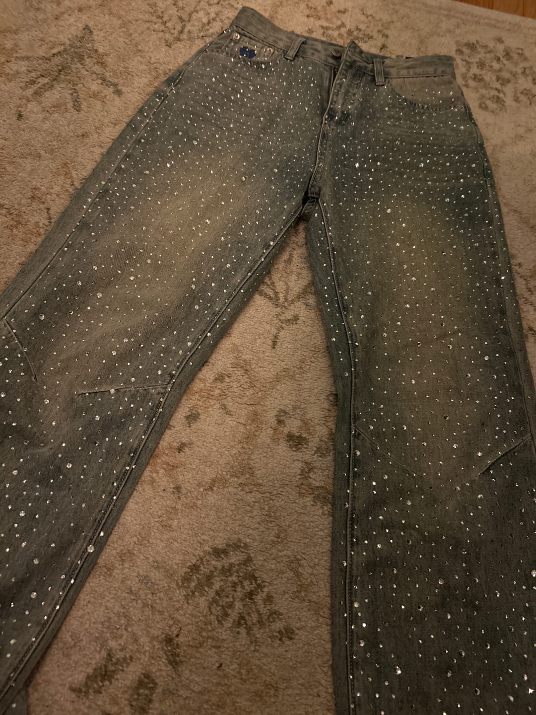 Customer photo review of Aelfric Eden Rhinestone Baggy Jeans