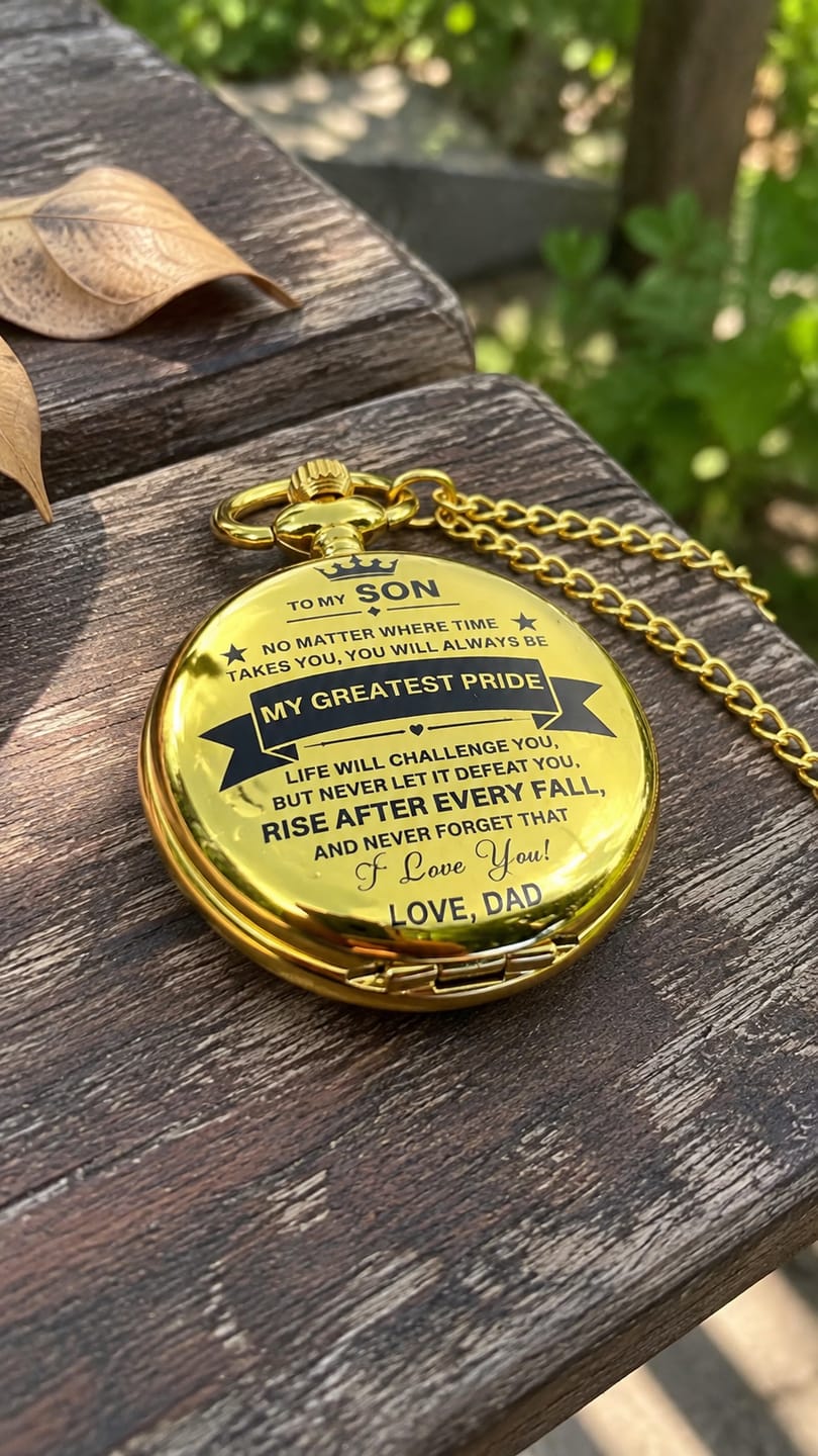 Customer photo review of To My Son / From Dad - Luxury Vintage Pocket Watch Gift SS#2606