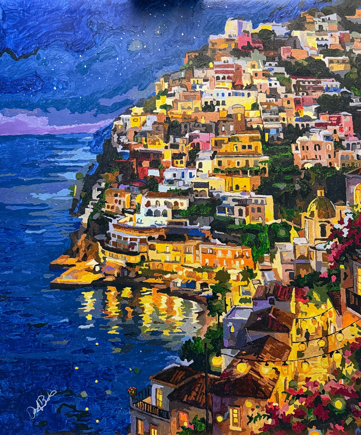 Customer photo review of Positano Lantern Night (80 Color Paint by Numbers)