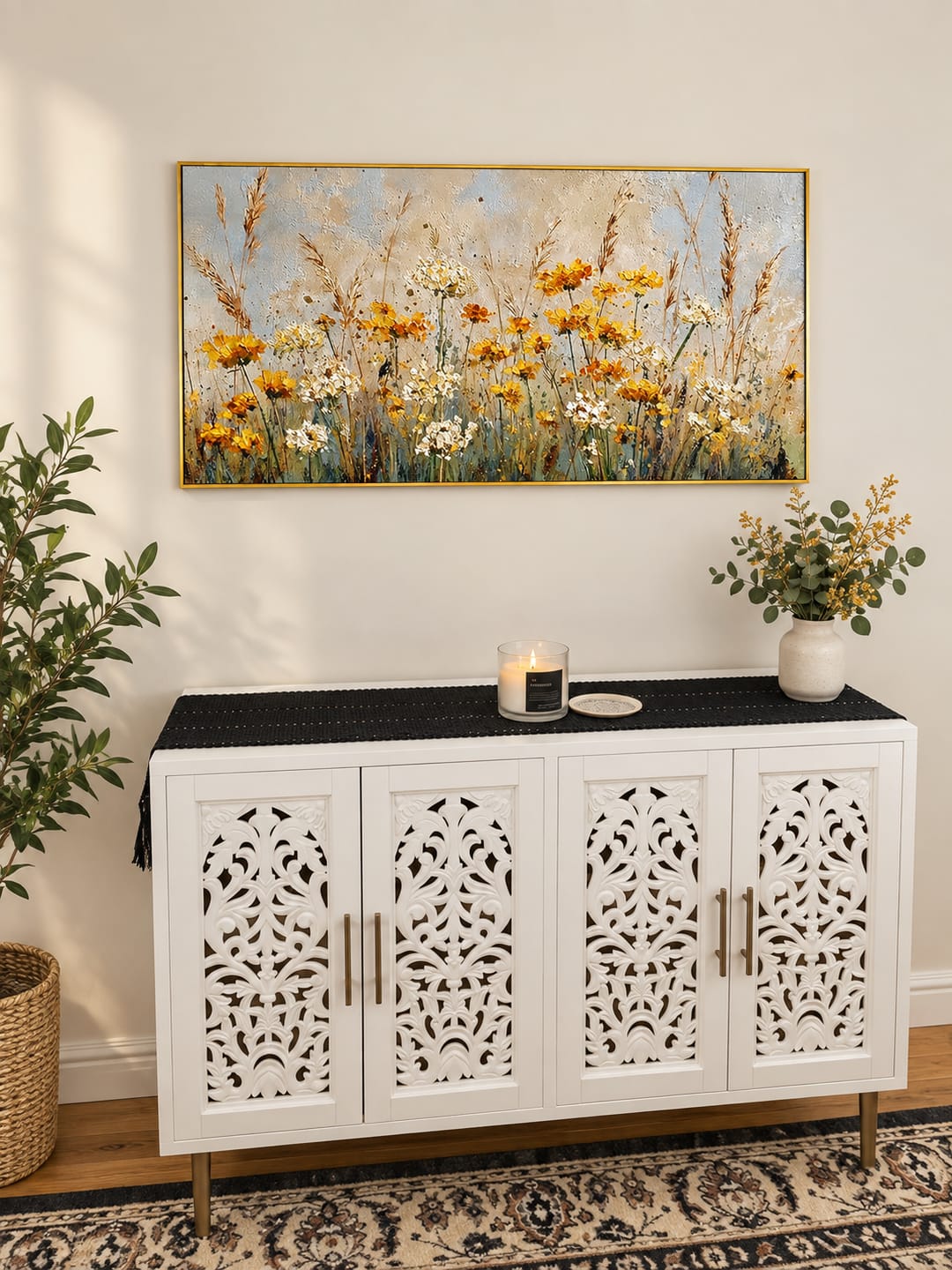 Customer photo review of "Meadow's Golden Whisper" – Textured Impressionist Wildflower Oil Painting