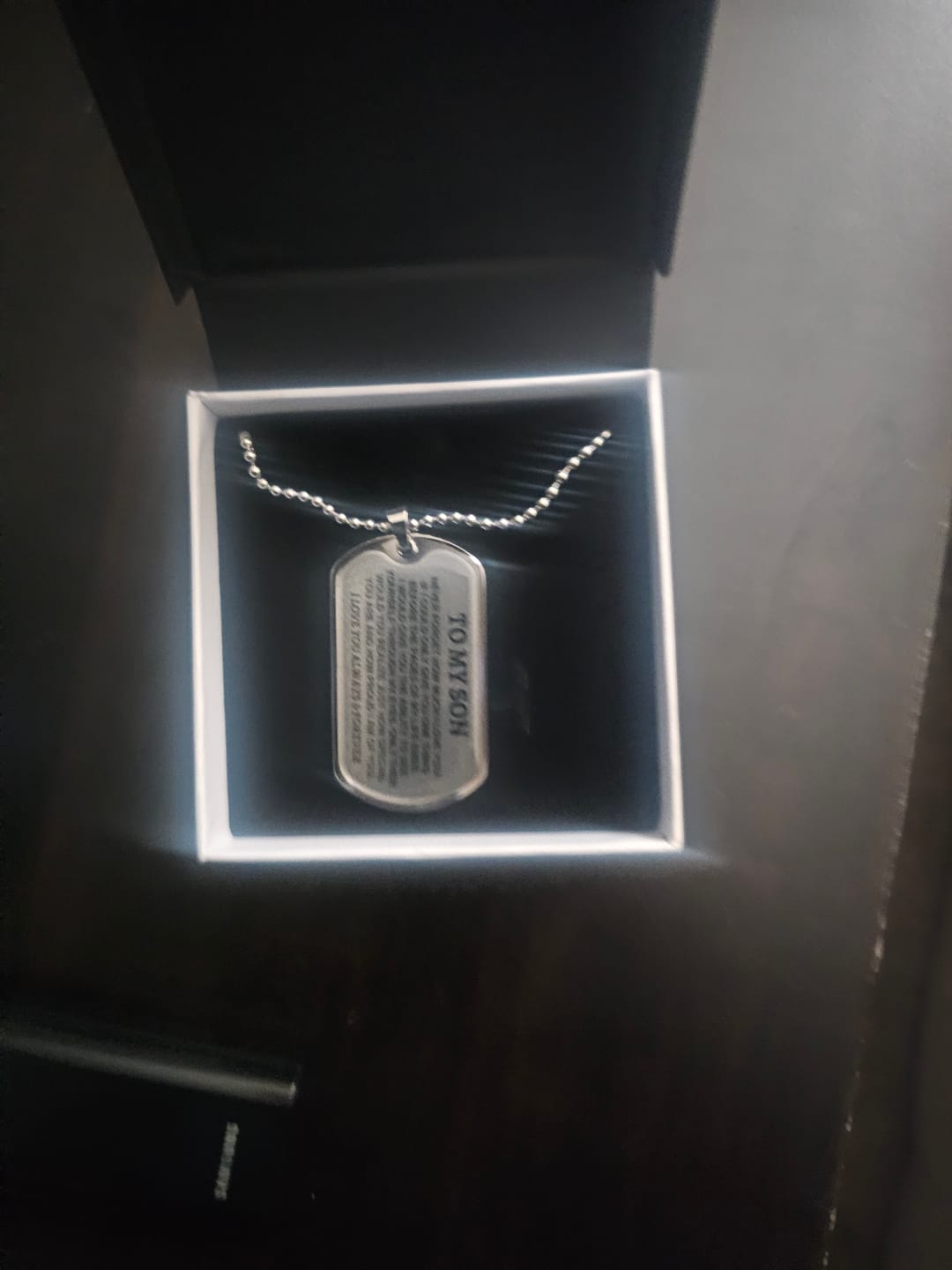 Customer photo review of To My Son - Beautiful Love Tag - SS297