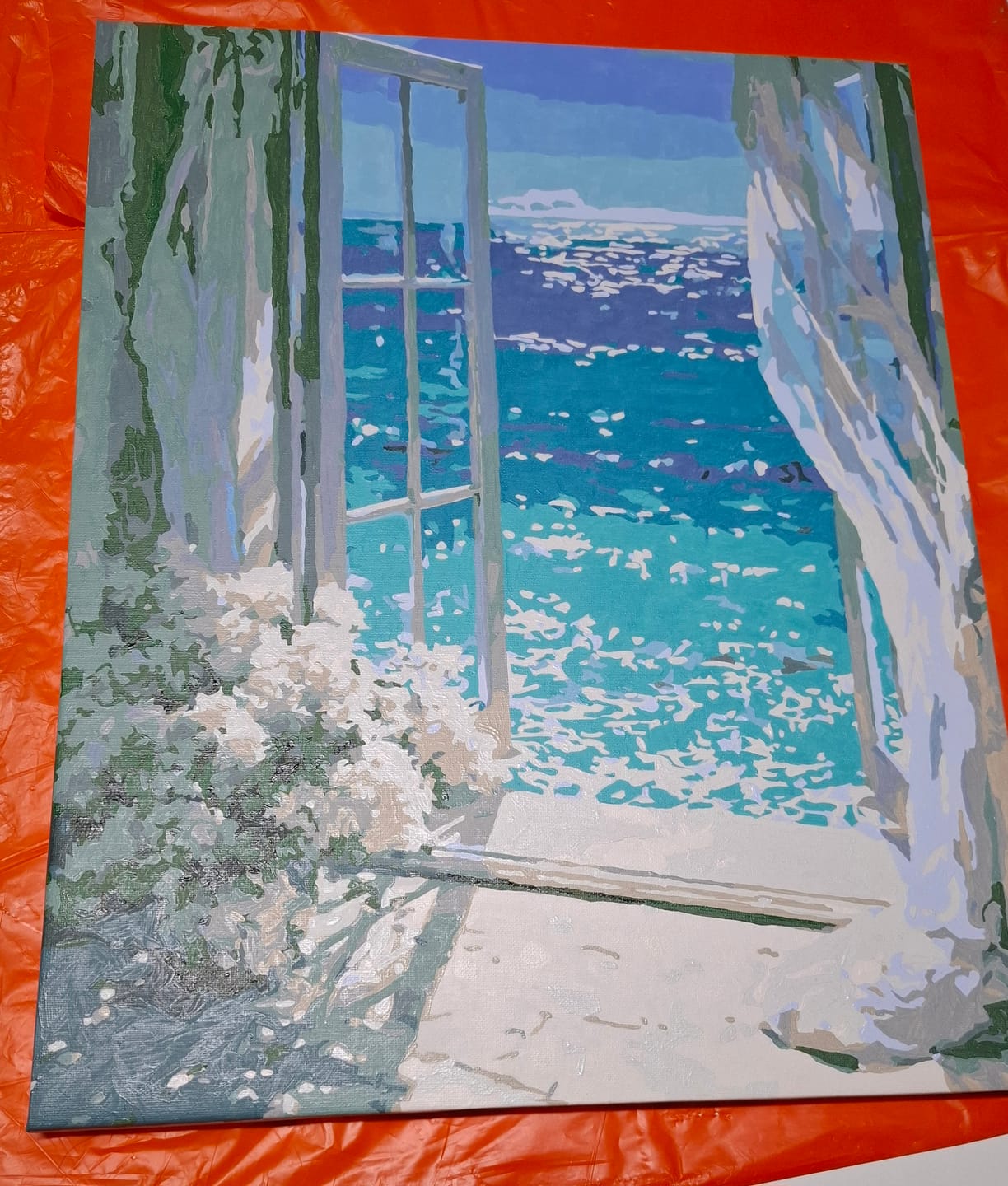 Customer photo review of By the Azure Window | Paint by Number