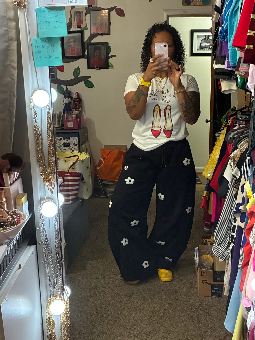 Customer photo review of Aelfric Eden Floral Embroidery Baggy Barrel Sweatpants