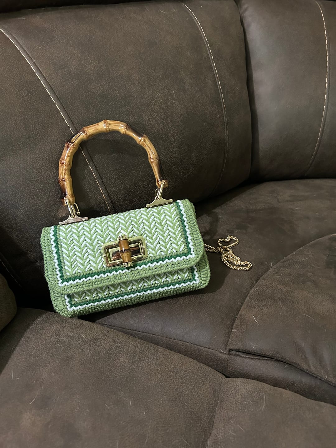 Customer photo review of Linden Whisper Clutch Cross Stitch DIY kit