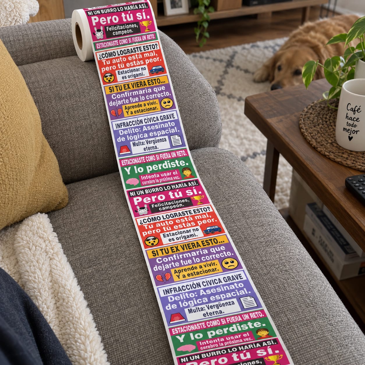 Customer photo review of 150 Pegatinas Divertidas para Malos Estacionamientos