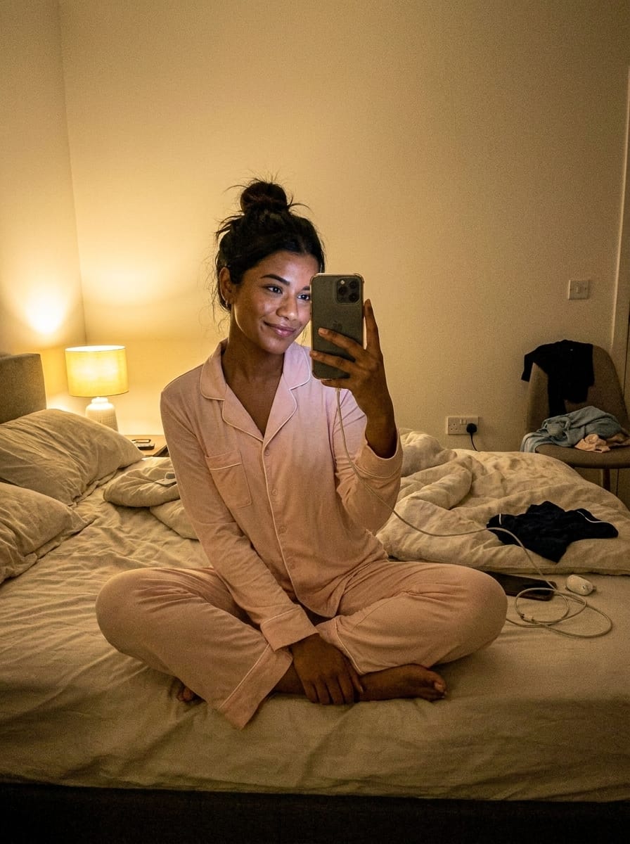 Customer photo review of Long-Sleeve Cooling Bamboo Pajama Set