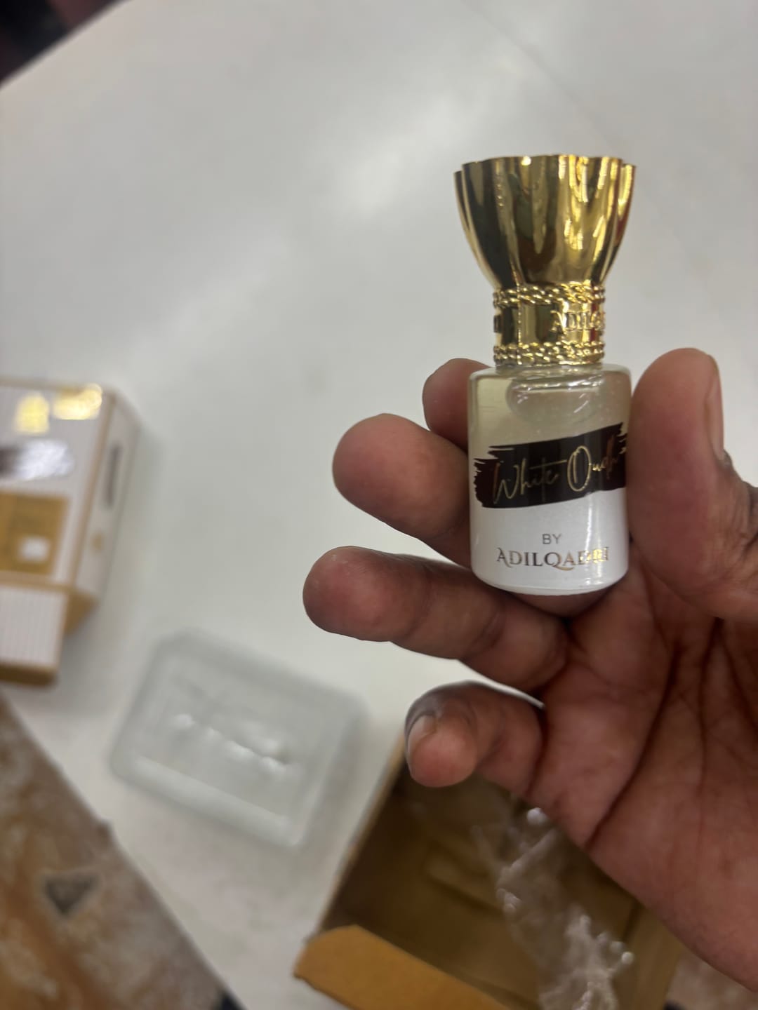 Customer photo review of White Oudh Luxury Attar Perfume