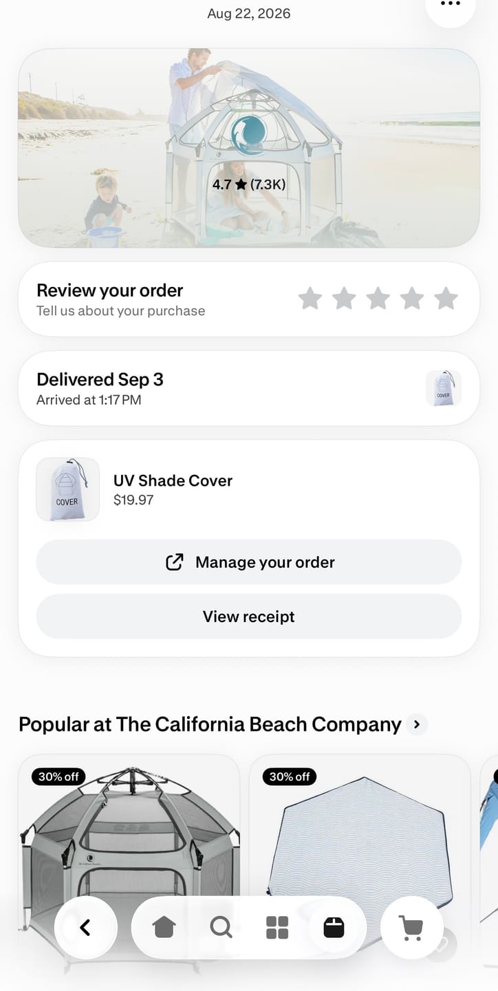 Customer photo review of UV Shade Cover