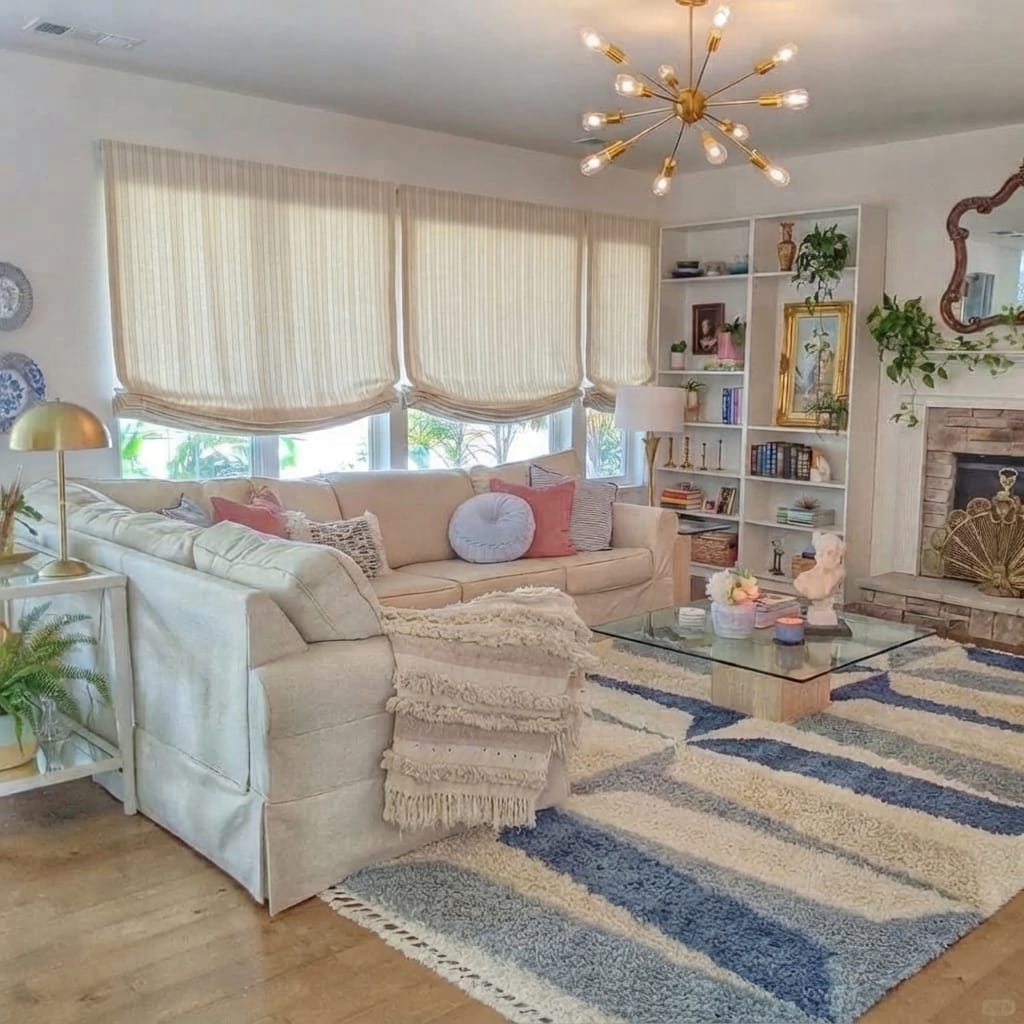 Customer photo review of Darcy Custom Motorized Roman Shades