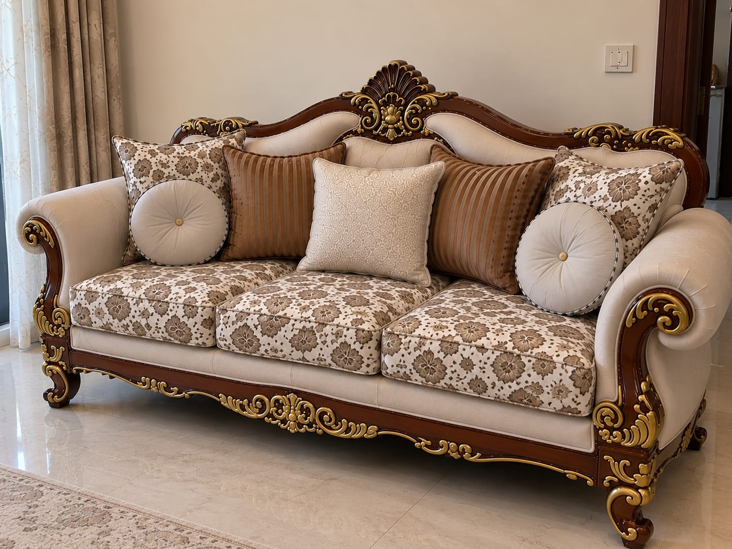 Customer photo review of Luxury Classic Carved 3+2 Sofa Set