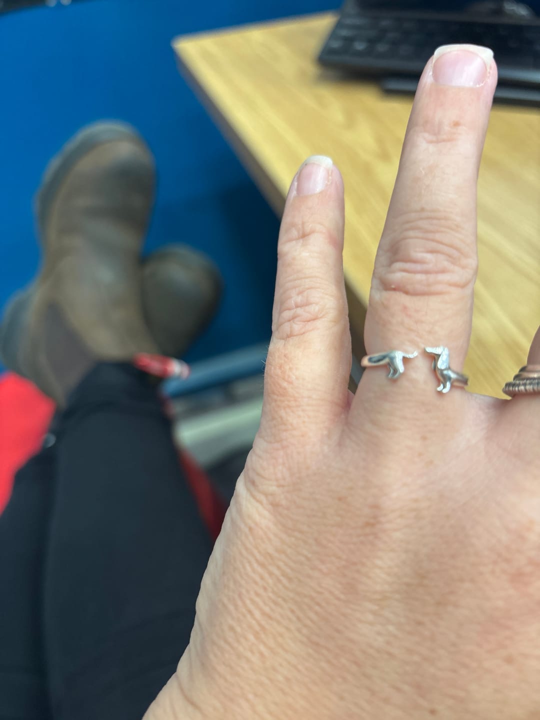 Customer photo review of Sterling Silver Dachshund Ring