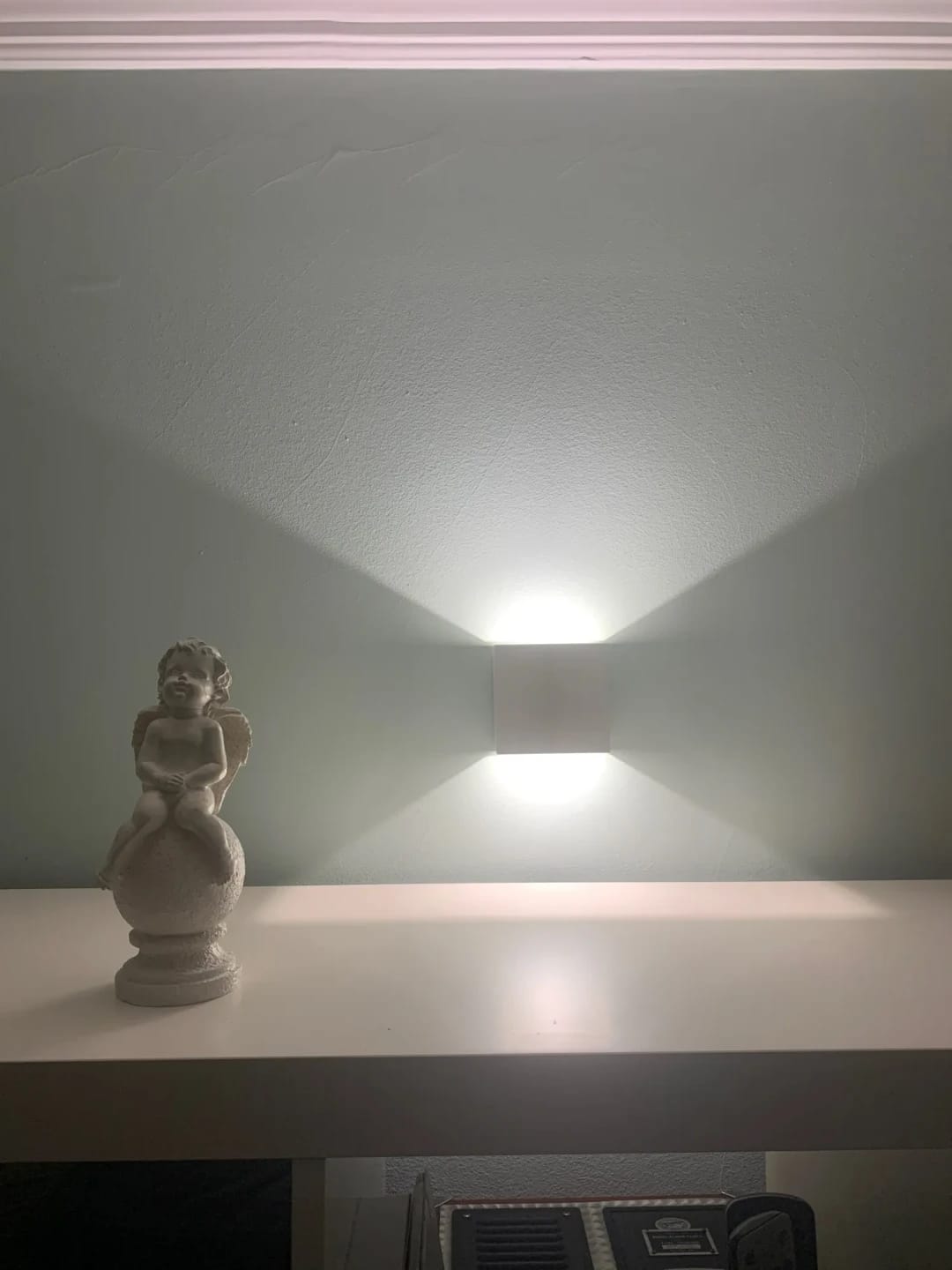Customer photo review of Acrylic Wall Lamp for Hallway, Small Square Fitting, 10 cm