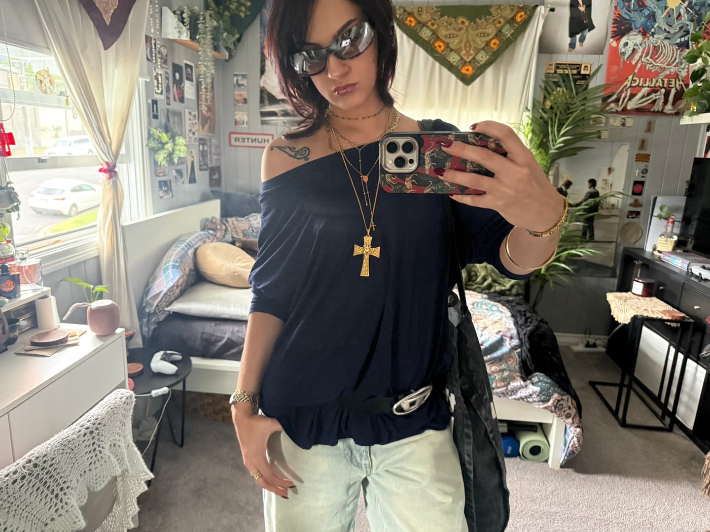 Customer photo review of Cross Claddagh Necklace
