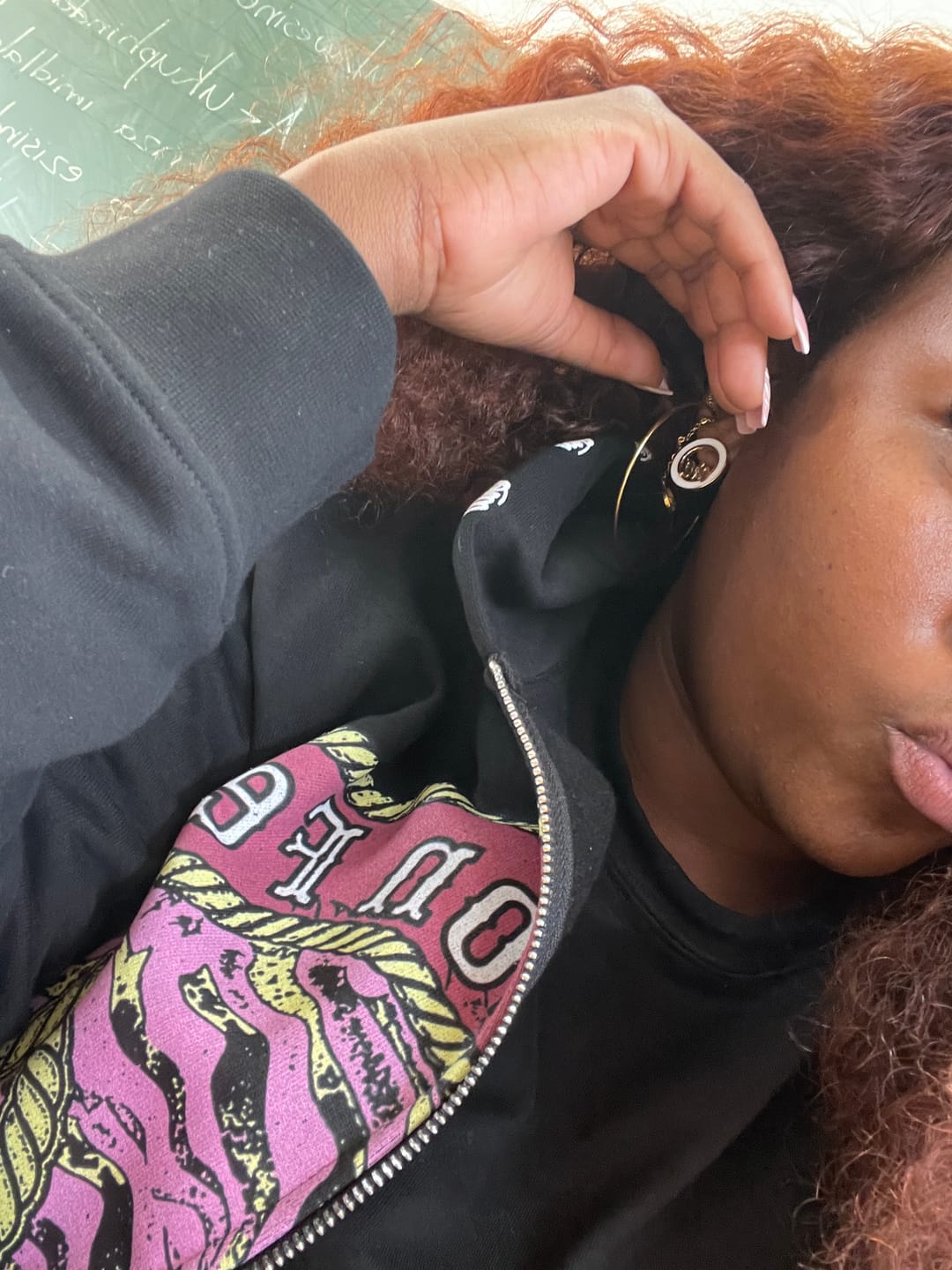 Customer photo review of Bestieville Festival Zip Hoodie – Black