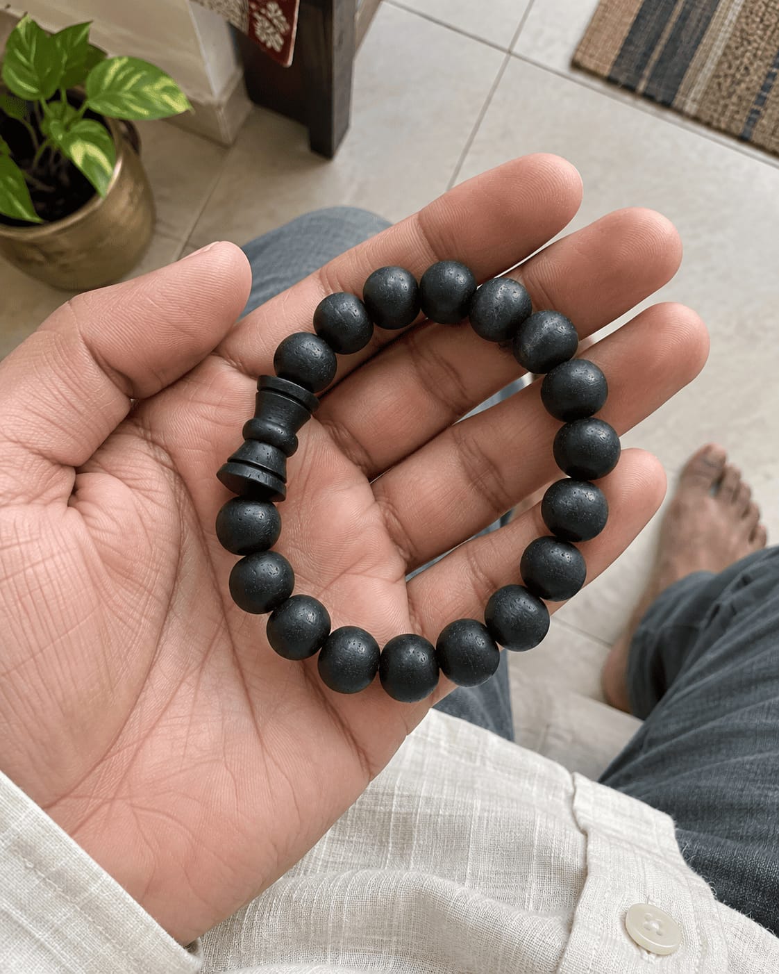 Customer photo review of Karungali Damru Bracelet