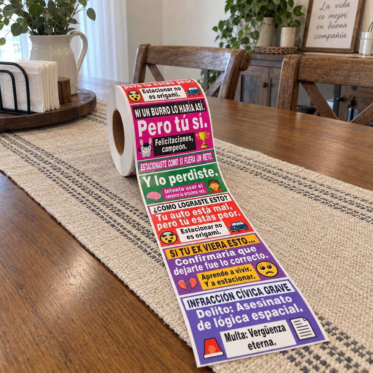 Customer photo review of 150 Pegatinas Divertidas para Malos Estacionamientos