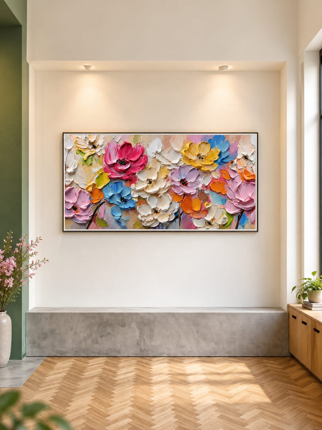 Customer photo review of “Garden Jubilee” – Colorful Textured Floral Oil Painting