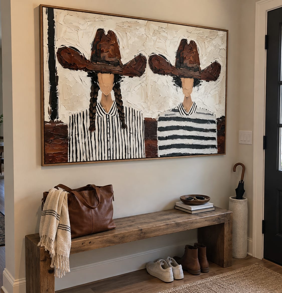 Customer photo review of Brown Hat Duo-Cowgirl Portrait Oil Painting