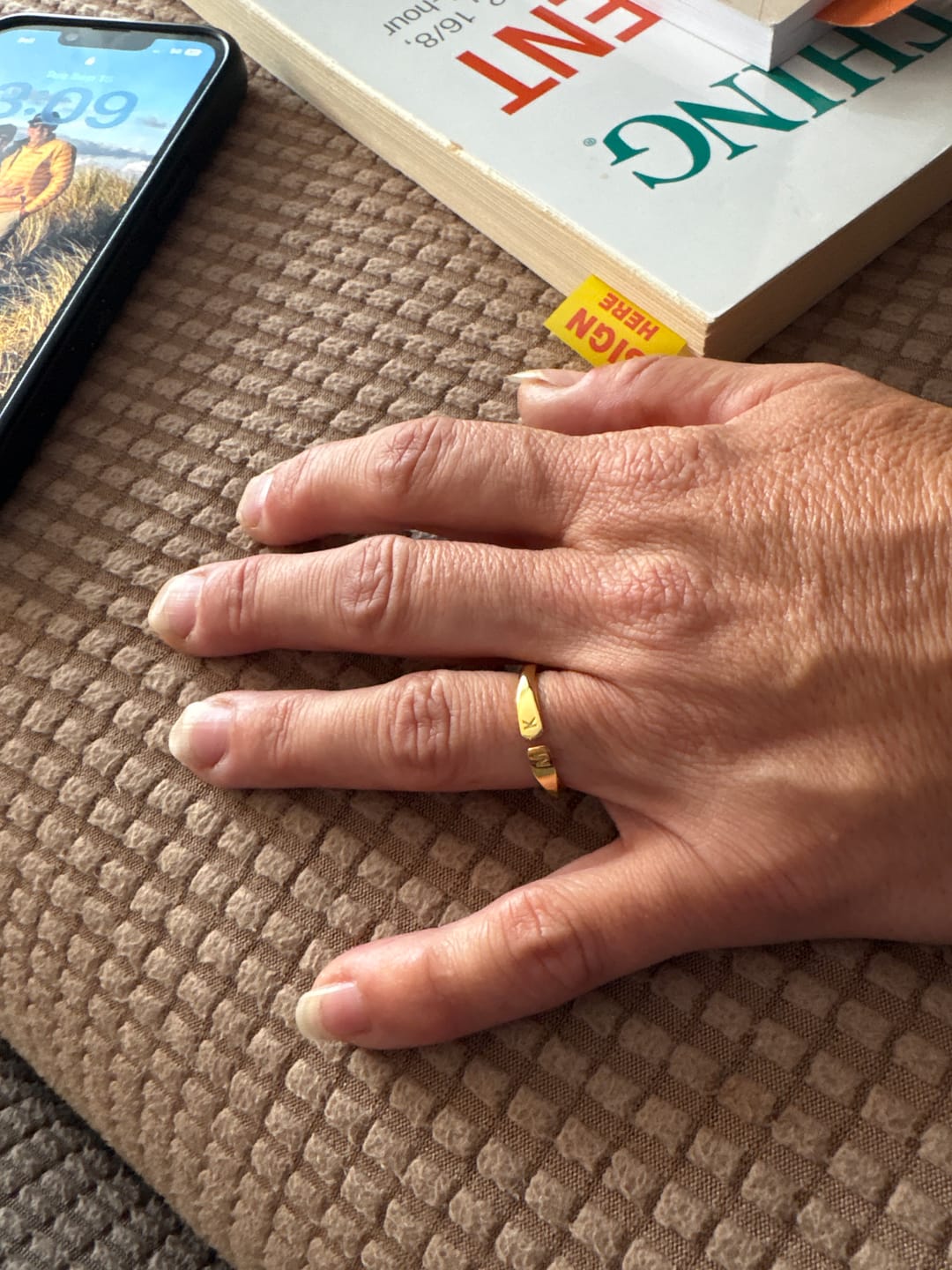 Customer photo review of Double Initial Ring