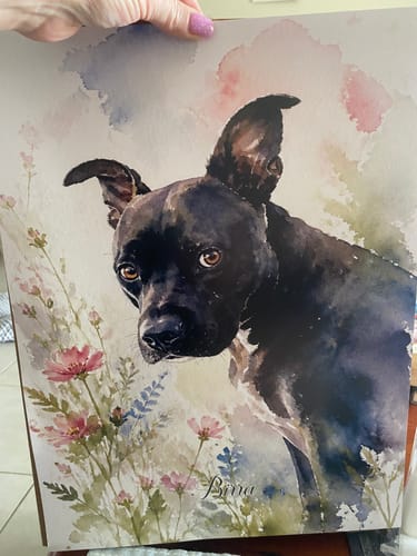 Customer photo review of Personalised Poster With Dog or Cat - Watercolour