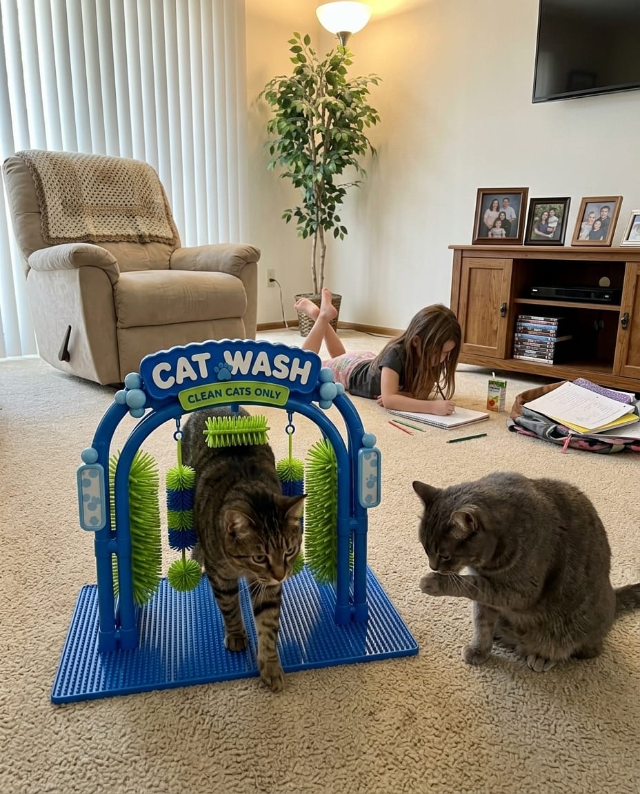 Customer photo review of The Purr Arch - Massage Station