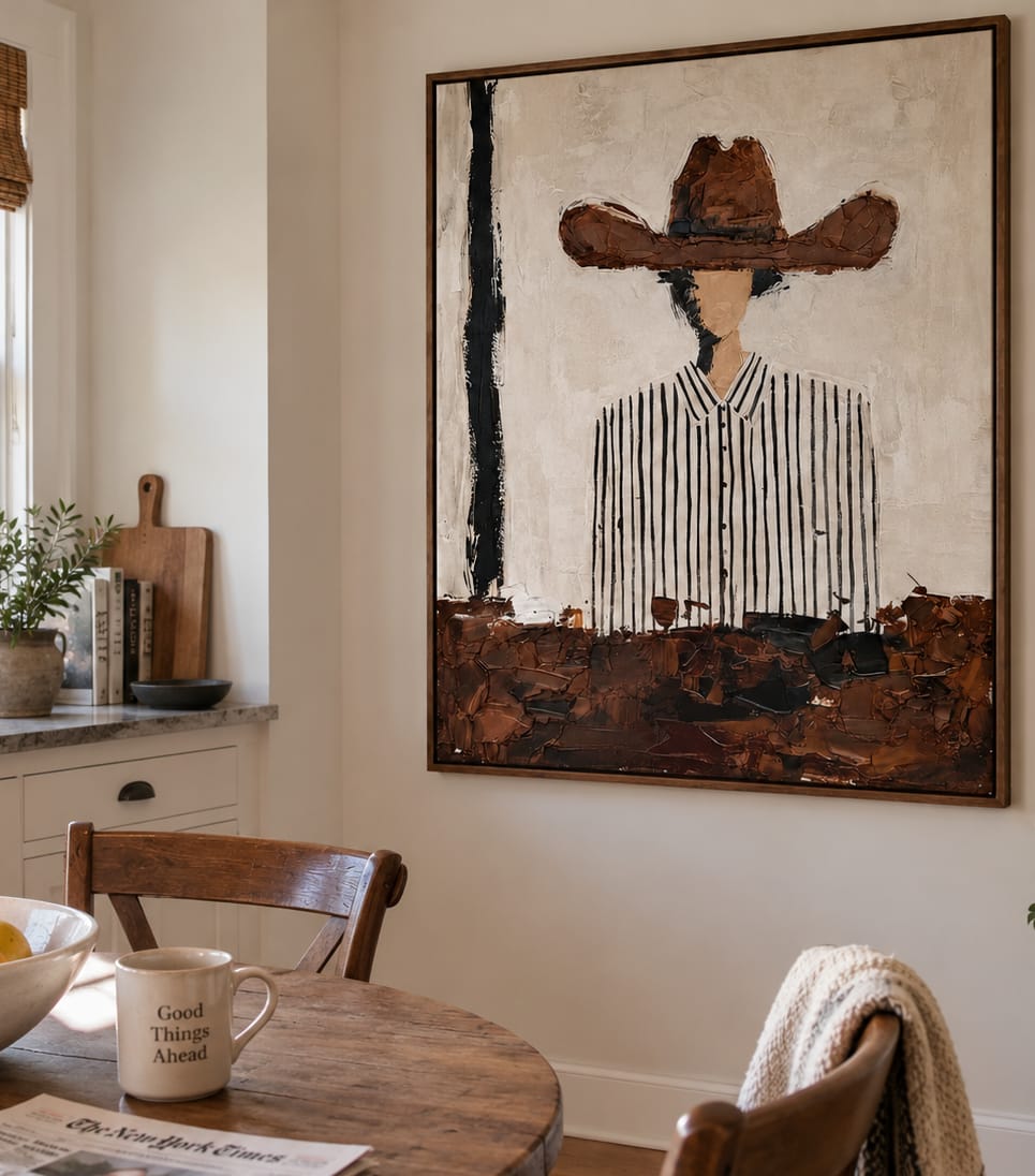 Customer photo review of Western Stripes-Cowboy Portrait Painting