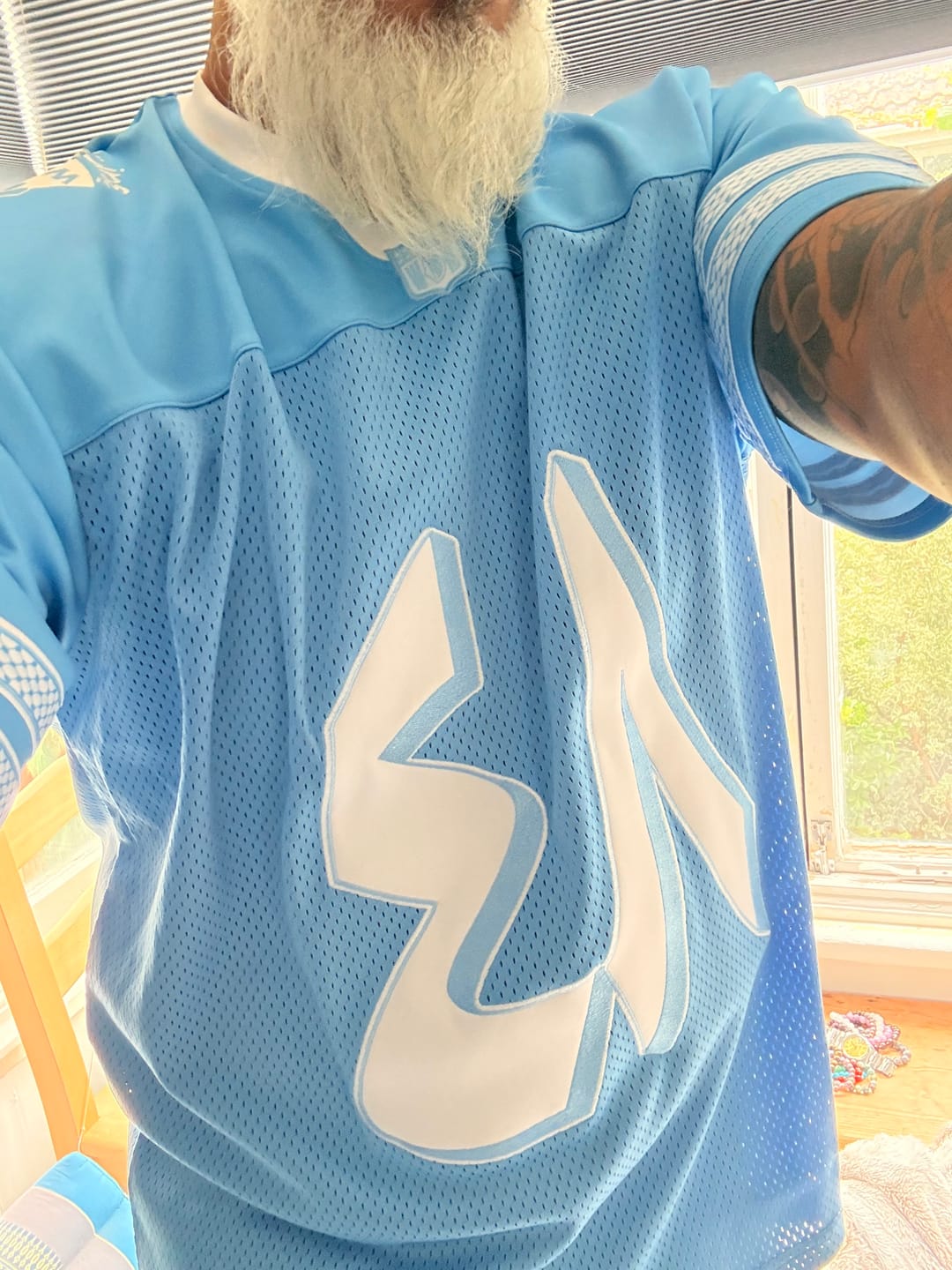 Customer photo review of The 48 Legacy Jersey - Palestine Edition Blue
