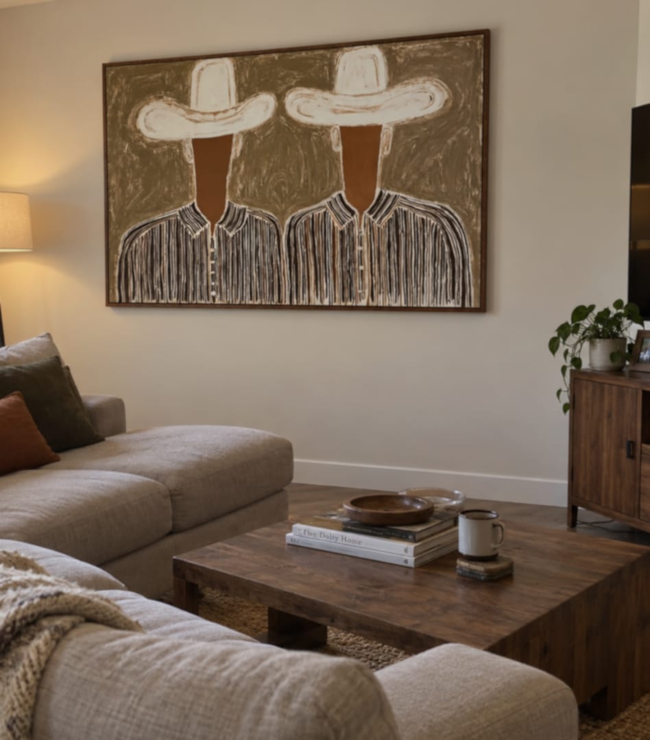 Customer photo review of Twin Range-Cowboy Portrait Oil Painting