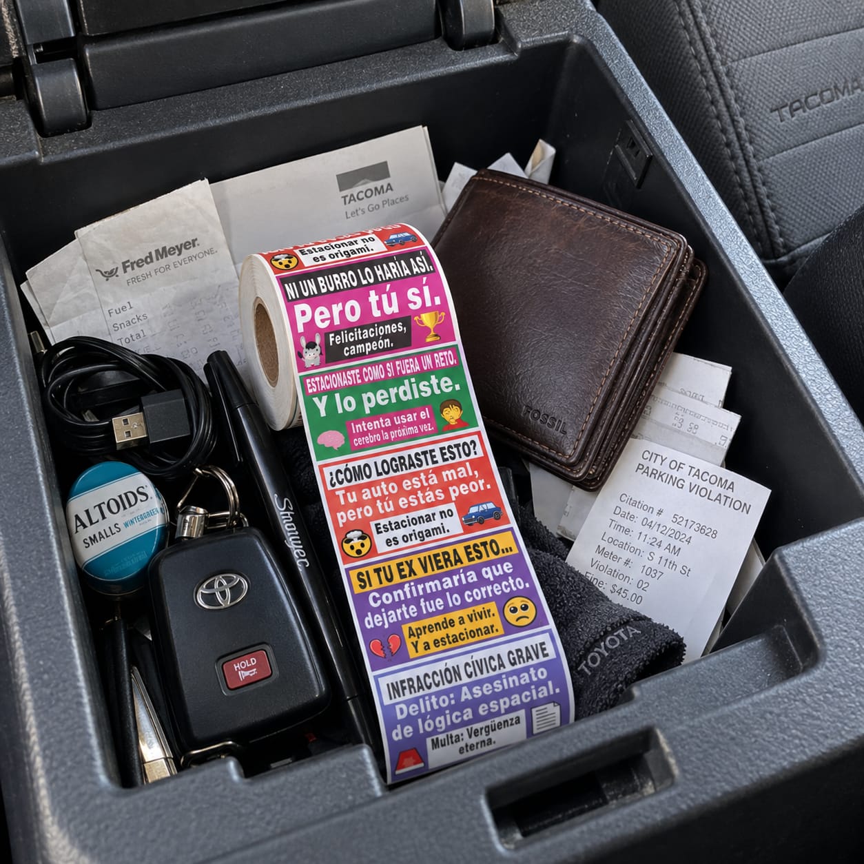 Customer photo review of 150 Pegatinas Divertidas para Malos Estacionamientos