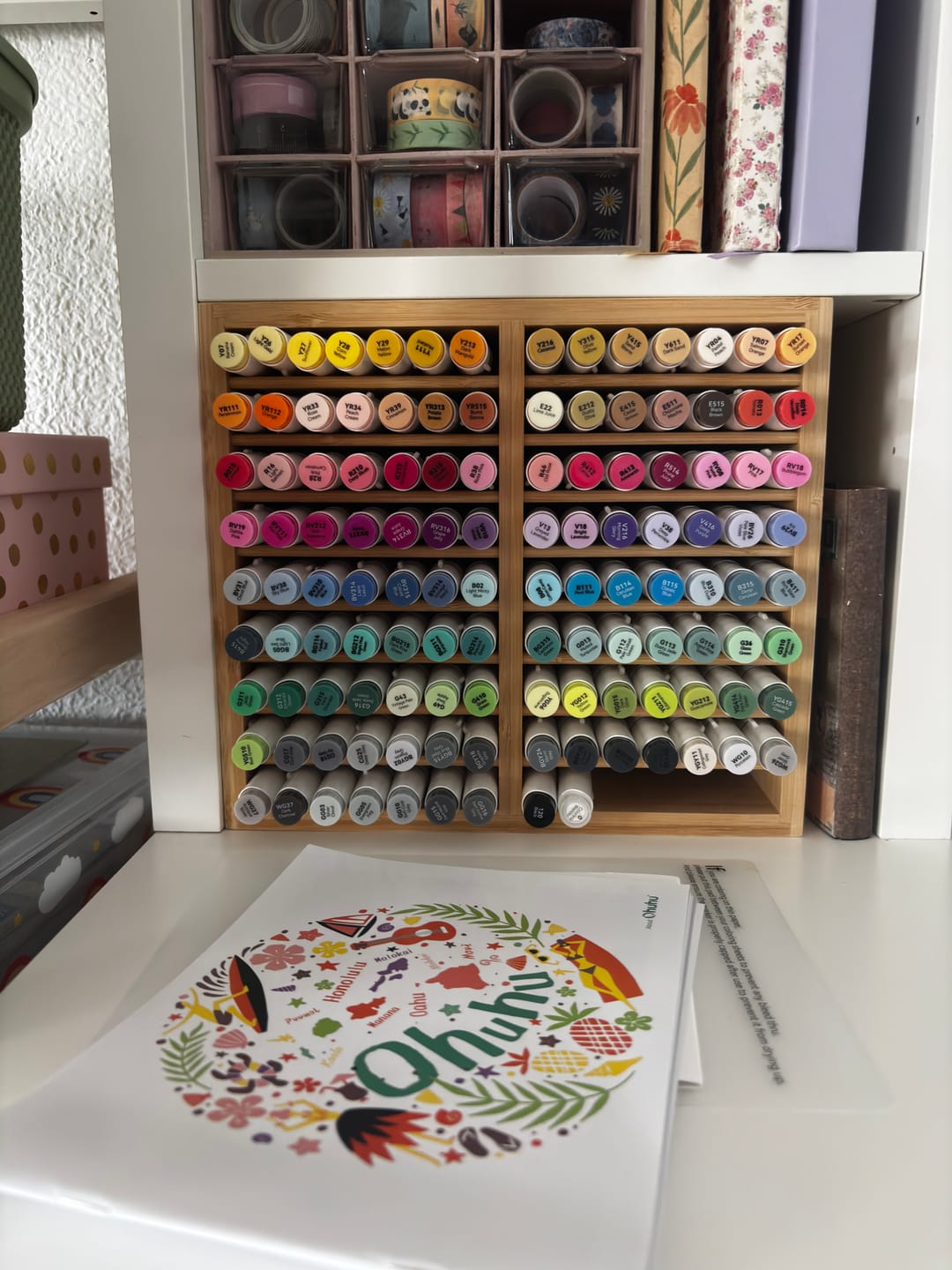 Customer photo review of Ohuhu Honolulu 120 Colors Dual Tips Alcohol Art Markers (New Color Codes)