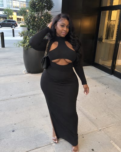 Customer photo review of Hourglass Cutout Maxi Dress