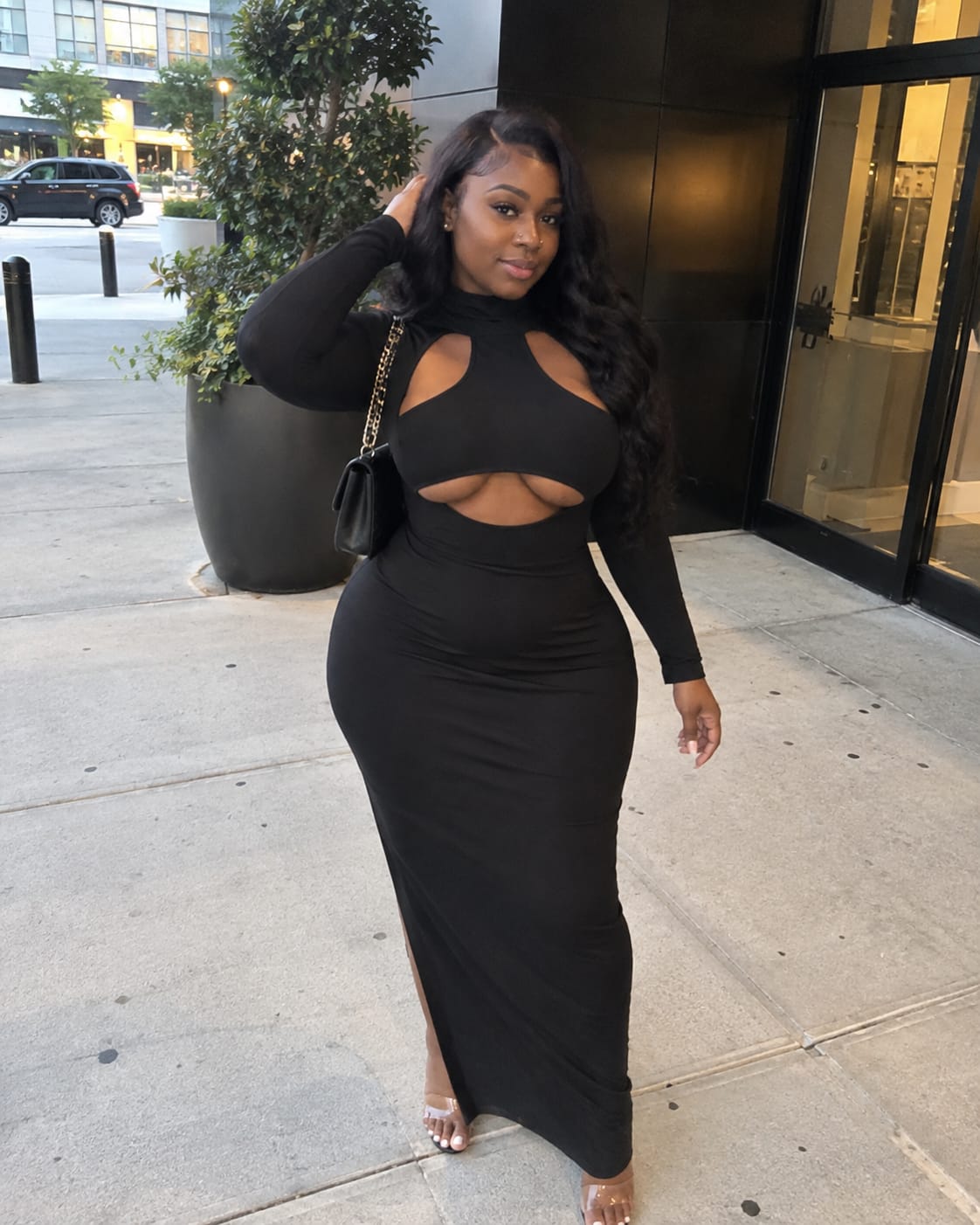 Customer photo review of Hourglass Cutout Maxi Dress