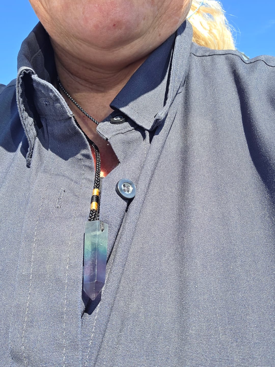 Customer photo review of Natural Fluorite Necklace