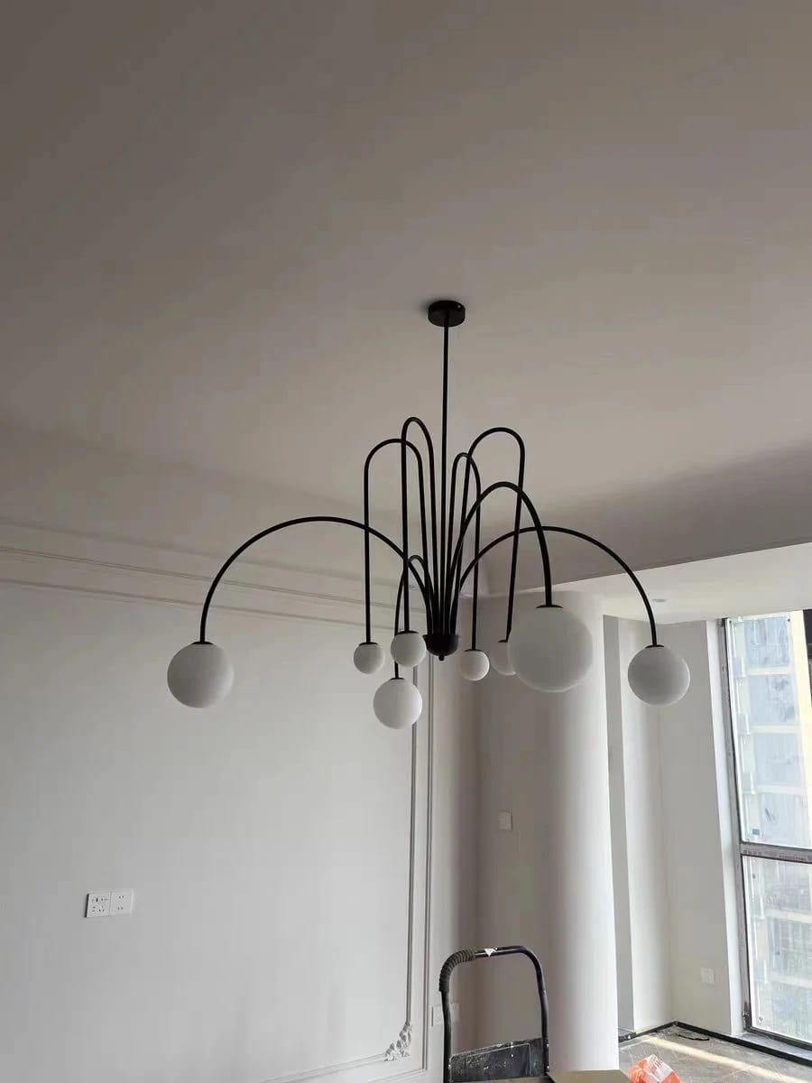 Customer photo review of Black Chandelier for Living Room, Art Deco Arms, 6-Light