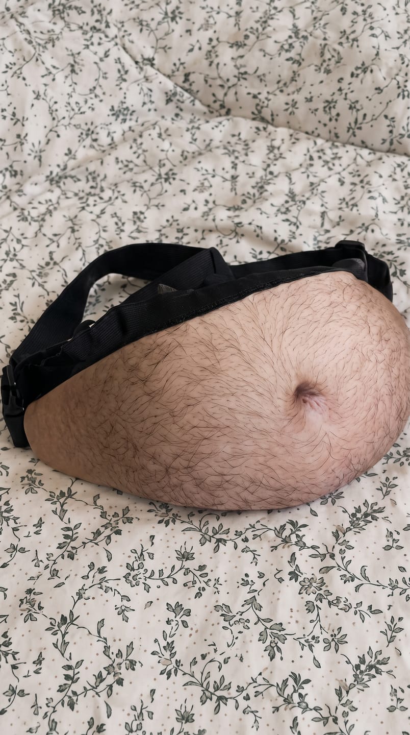 Customer photo review of BellyGap™ — Riñonera con estampado de barriga