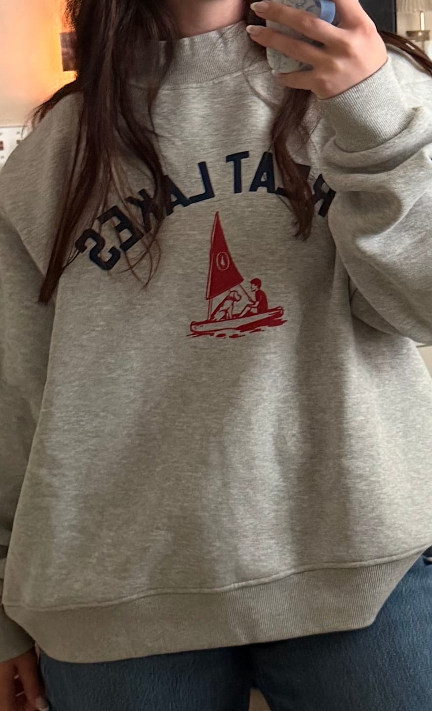 Customer photo review of Great Lakes Sailing Mock Neck Sweatshirt