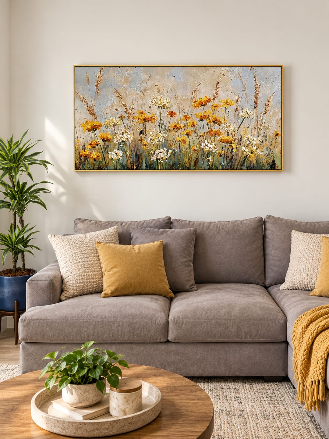 Customer photo review of "Meadow's Golden Whisper" – Textured Impressionist Wildflower Oil Painting