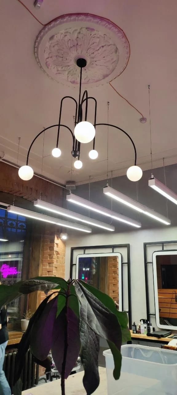Customer photo review of Black Chandelier for Living Room, Art Deco Arms, 6-Light