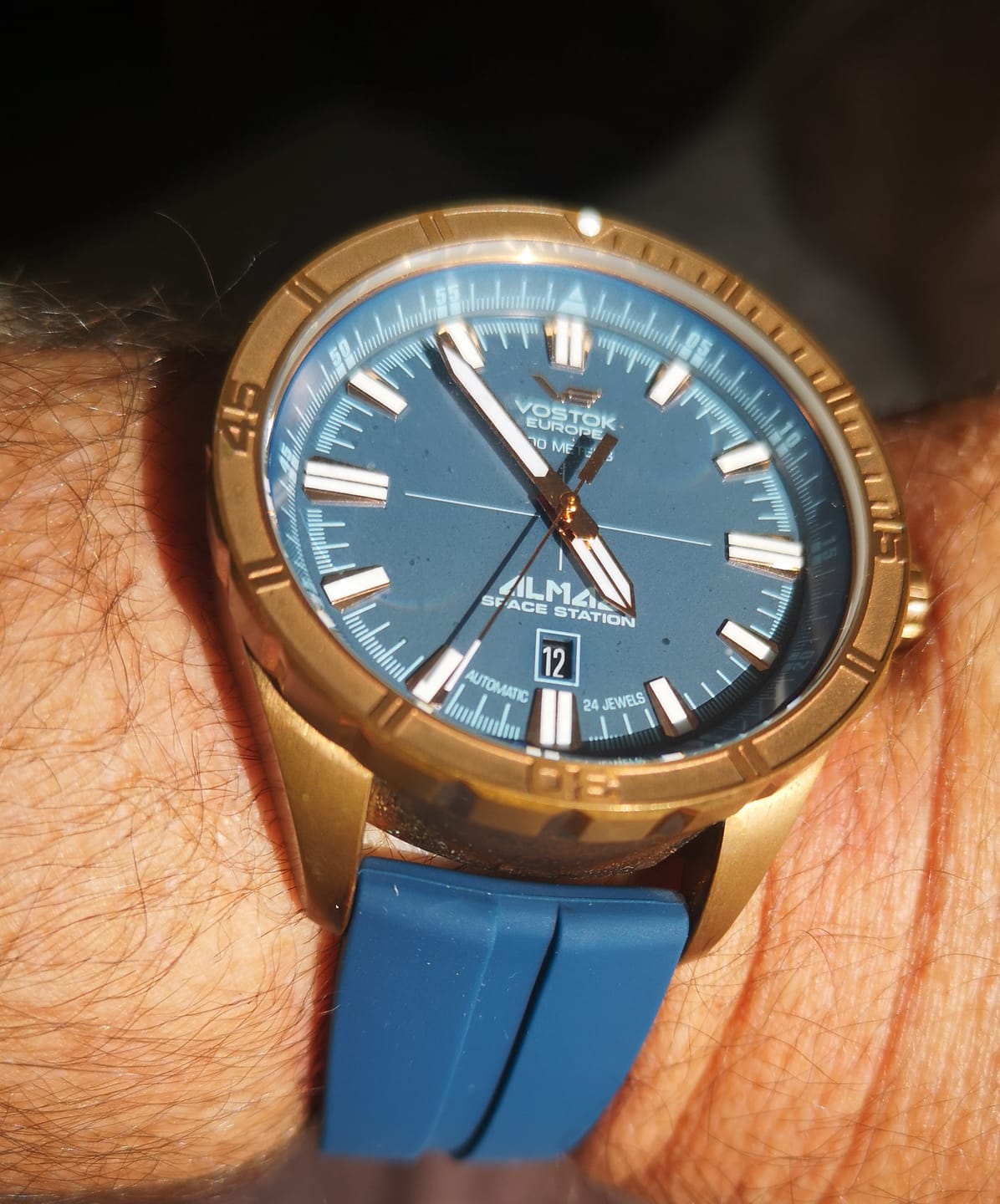Customer photo review of ALMAZ / SPACE RACE / EXPEDITION BLUE SILICONE STRAP 22MM - RSG BUCKLE