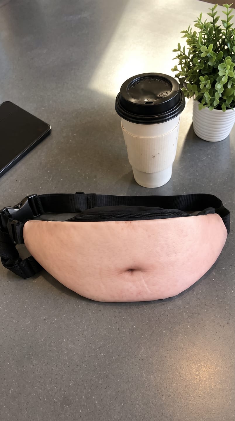 Customer photo review of BellyGap™ — Riñonera con estampado de barriga