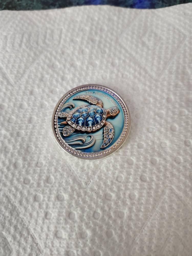 Customer photo review of 3D Turtle Sobriety Coin – One Day at a Time Recovery Token