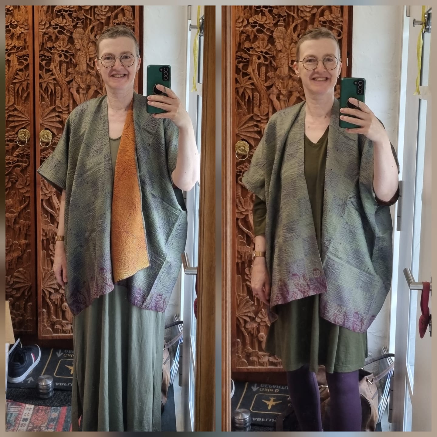 Customer photo review of Vintage Silk Trudi Poncho No.127 Jodhpur Edit