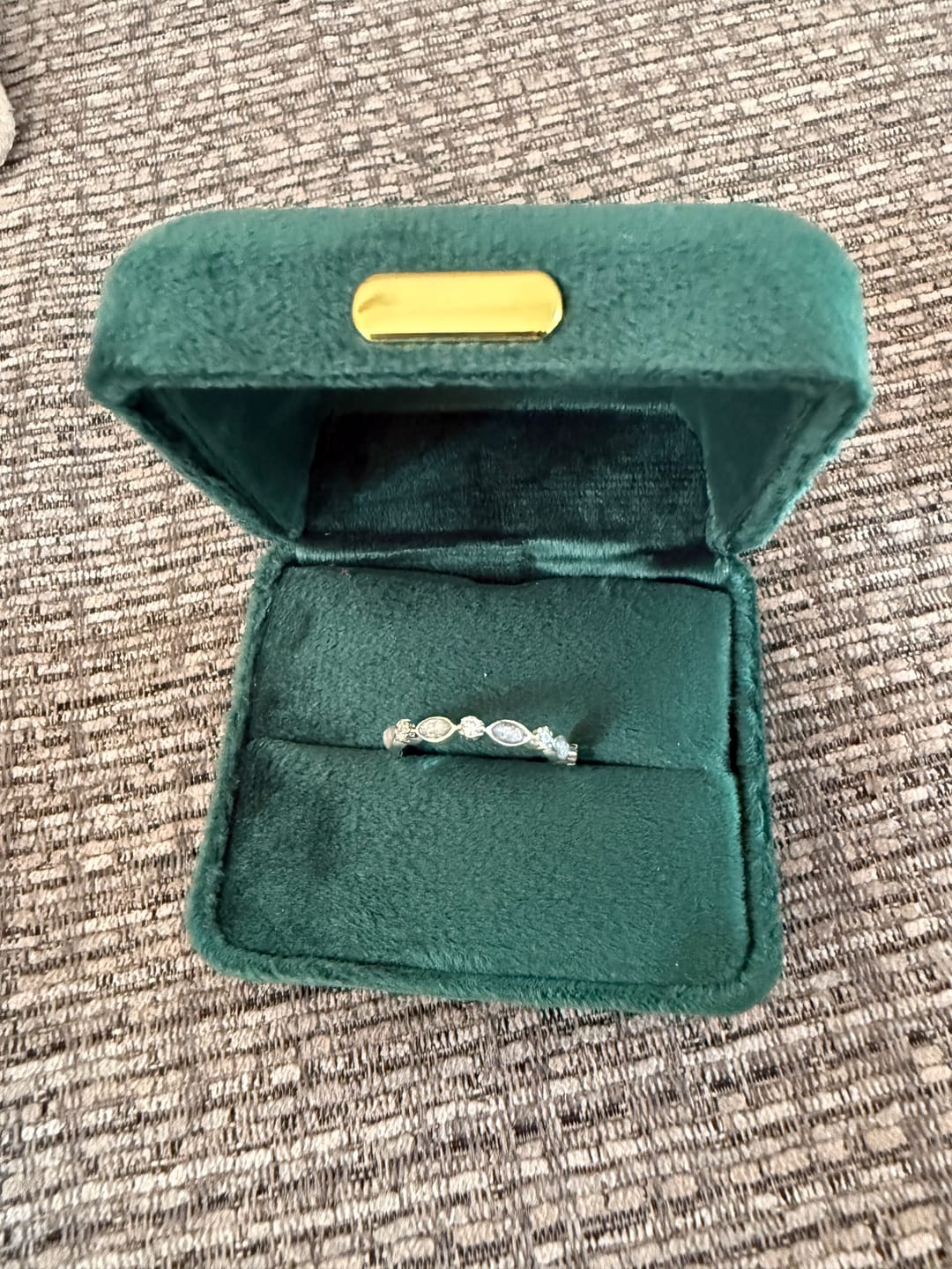 Customer photo review of Keepsake Dainty Sparkle Half Marquise Ring