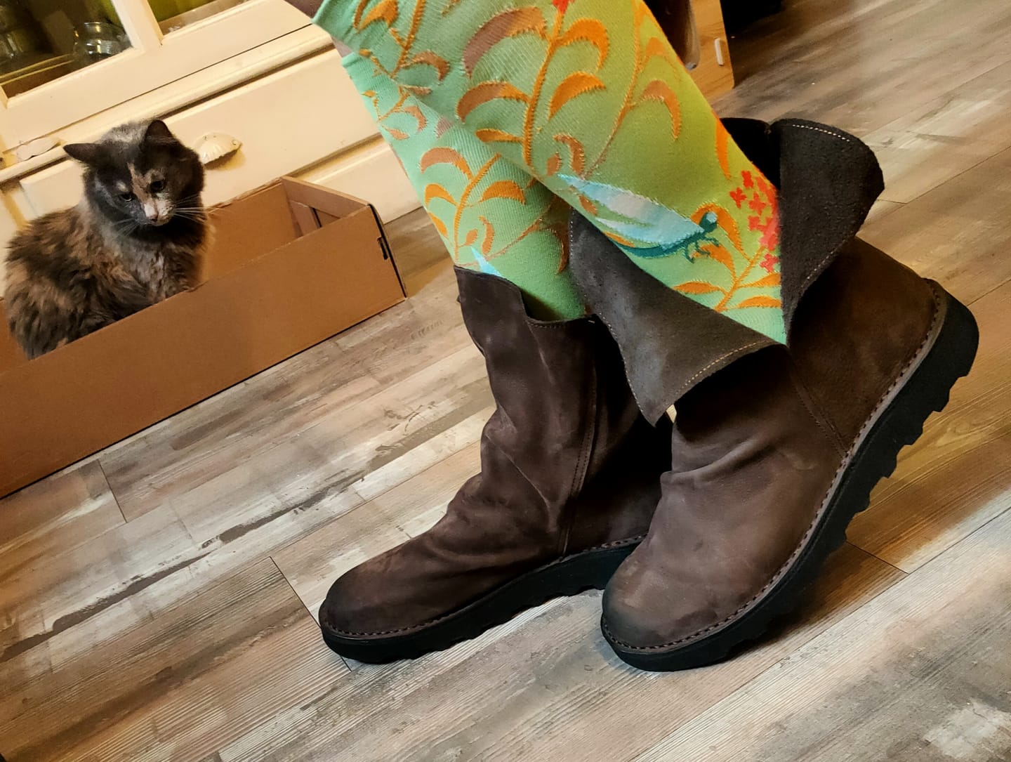 Customer photo review of Dobby Moro stivaletto in nabuk marrone stile peterpan artigianale toscano