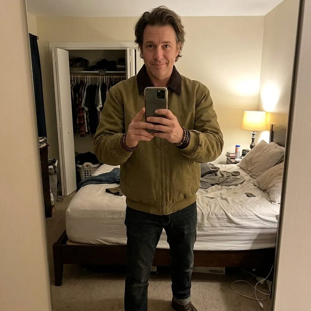 Customer photo review of Vintage Arbeitsjacke mit Umlegekragen